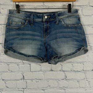 MNG Jeans‎ Women's Mid-Rise Cuffed Denim Short, Size 8, Medium Wash